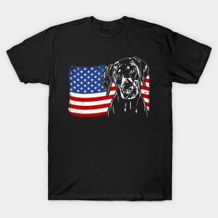 Proud Doberman American Flag patriotic dog T-Shirt